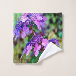 Paarse Twist and Shout Hortensia Bloem Washandje