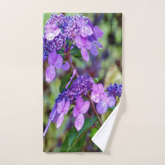 Paarse Twist en Shout Hydrangea Flower Bad Handdoek (Handdoek)