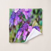 Paarse Twist en Shout Hydrangea Flower Bad Handdoek (Wasdoekje)