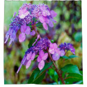 Paarse Twist en Shout Hydrangea Flower Douchegordijn (Voorkant)