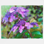 Paarse Twist en Shout Hydrangea Flower Fleece Deken (Voorkant (Horizontaal))