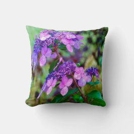 Paarse Twist en Shout Hydrangea Flower Kussen