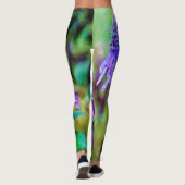 Paarse Twist en Shout Hydrangea Flower Leggings (Achterkant)
