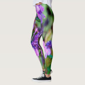 Paarse Twist en Shout Hydrangea Flower Leggings (Links)