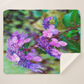 Paarse Twist en Shout Hydrangea Flower Sherpa Deken (Voorkant (horizontaal))
