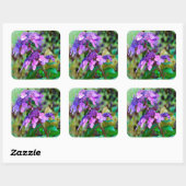 Paarse Twist en Shout Hydrangea Flower Vierkante Sticker (Vel)