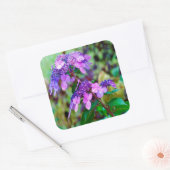 Paarse Twist en Shout Hydrangea Flower Vierkante Sticker (Envelop)