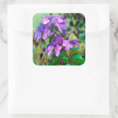 Paarse Twist en Shout Hydrangea Flower Vierkante Sticker (Tas)