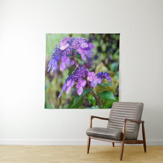 Paarse Twist en Shout Hydrangea Flower Wandkleed (In situ)