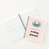 Paarse typemachine Greenery Schrijftijdschrift Notitieboek (Binnen)