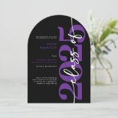 Paarse typografie Arch Afstudeerder Kaart (Staand voorkant)