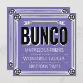  Paarse Typografie Bunco Kaart (Voorkant / Achterkant)