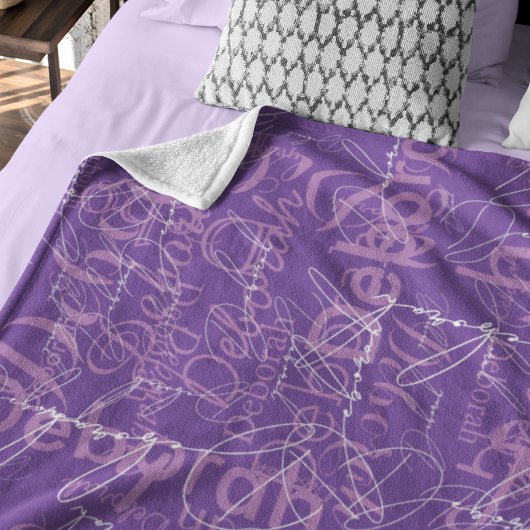 Paarse Typografie Deken voor Haar