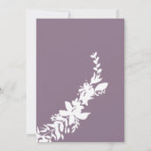 Paarse typografie Floral white bruiloft Kaart (Achterkant)