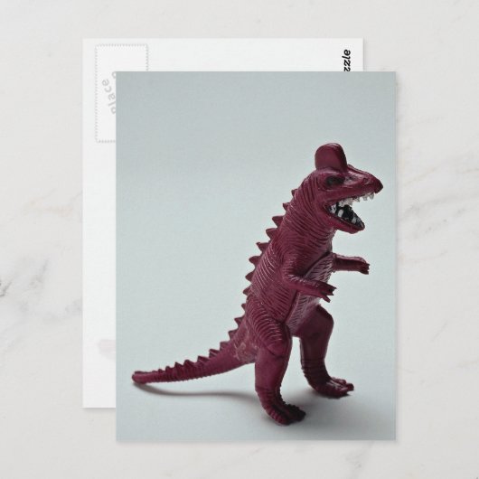 Paarse Tyrannosaurus Rex Briefkaart (Voorkant / Achterkant)