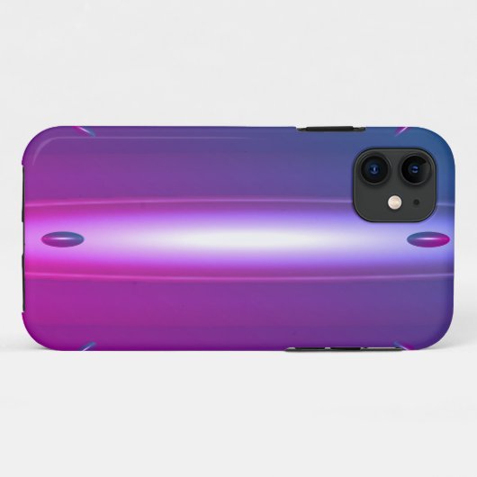 Paarse UFO metaalachtig Case-Mate iPhone Case (Achterkant (horizontaal))