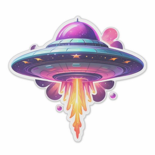 PAARSE UFO STICKER (Voorkant)