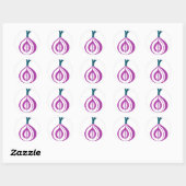 Paarse ui ronde sticker (Vel)