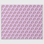 Paarse Uil Afstudeercadeauverpakking Cadeaupapier (Vlak)