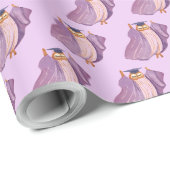 Paarse uil Afstuderen cadeauverpakking Cadeaupapier (Rol Hoek)