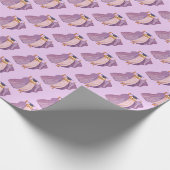 Paarse uil Afstuderen cadeauverpakking Cadeaupapier (Hoek)