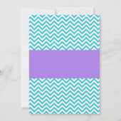 Paarse Uil Blauwgroen Chevron Girl Baby shower Kaart (Achterkant)