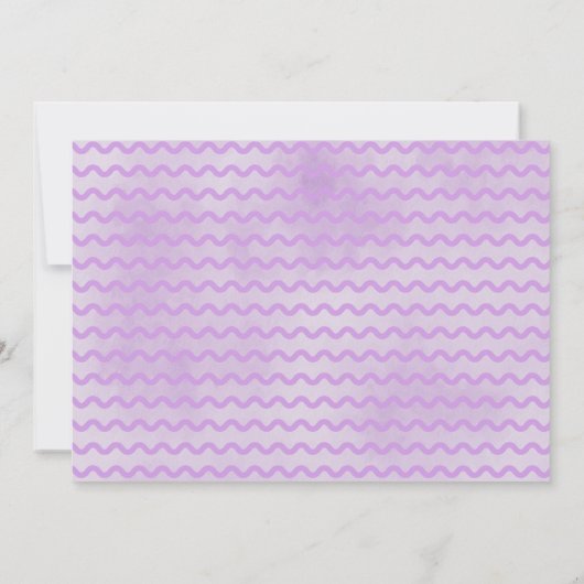 Paarse Uil Bloemen Baby shower Uitnodiging (Achterkant)