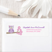 Paarse Uil Custom Adresetiketten Etiket (Insitu)