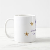 Paarse Uil Gouden Sterren Koffiemok (Links)