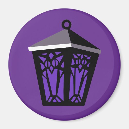 Paarse Uil Lantaarn Magneet (Voorkant)