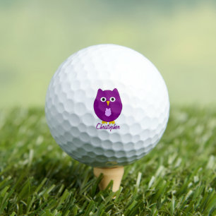 Paarse uil ontwerp golfballen