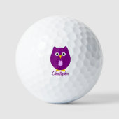Paarse uil ontwerp golfballen (Voorkant)