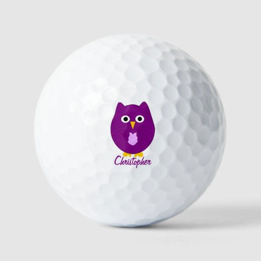 Paarse uil ontwerp golfballen (Voorkant)