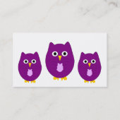 Paarse uil ontwerp visitekaartje (Achterkant)
