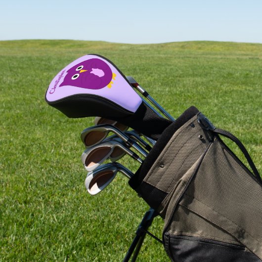 Paarse Uilontwerp Golfheadcover (Insitu)