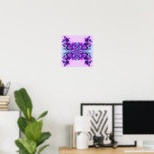Paarse uitbarsting (12 op 12) Art Print Poster (Thuiskantoor)