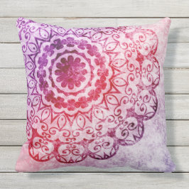 Paarse uitbarsting Mandala Design Buitenkussen