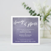 Paarse Uitgestelde Bruiloft Verandering van Planne Kaart (Staand voorkant)