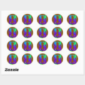paarse uitkijkzeeën ronde sticker (Vel)