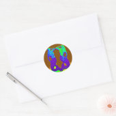 paarse uitkijkzeeën ronde sticker (Envelop)