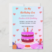 Paarse uitnodigen | In Mijn Verjaardagstijd Uitnod Kaart (Voorkant)