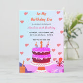 Paarse uitnodigen | In Mijn Verjaardagstijd Uitnod Kaart (Staand voorkant)