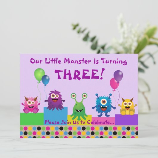 Paarse uitnodiging (Staand voorkant)