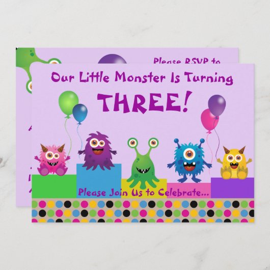 Paarse uitnodiging (Voorkant / Achterkant)