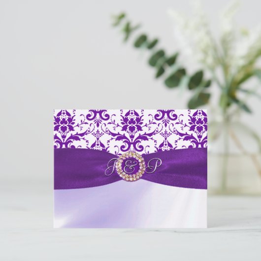 Paarse uitnodiging (Staand voorkant)