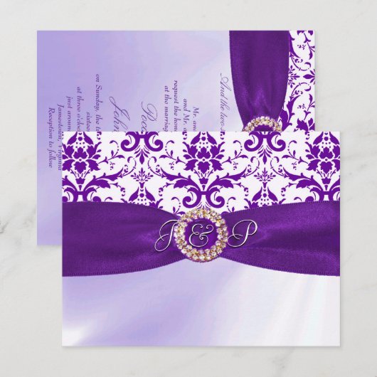 Paarse uitnodiging (Voorkant / Achterkant)