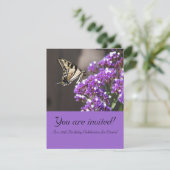 Paarse uitnodiging ter gelegenheid van 50e verjaar (Staand voorkant)