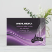 Paarse uitnodiging tot douche voor bruiloft met br (Staand voorkant)