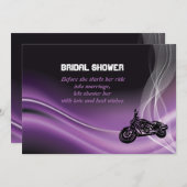 Paarse uitnodiging tot douche voor bruiloft met br (Voorkant / Achterkant)