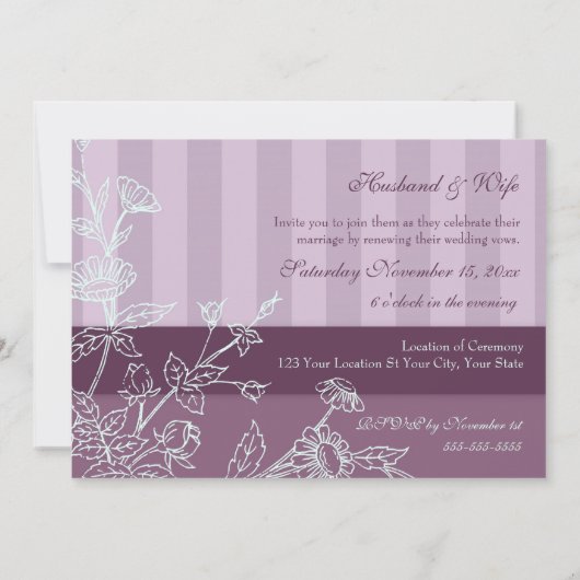 Paarse uitnodiging tot hernieuwing van het  fotowe (Achterkant)